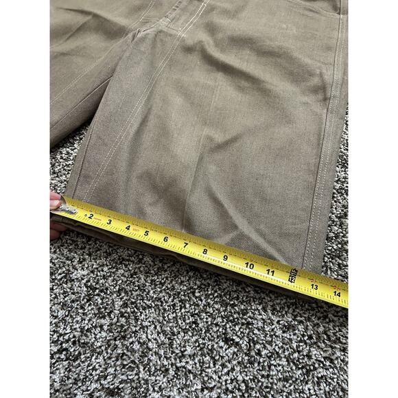 Vintage 90s Marithe Francois Girbaud Mens 38x11.5 Baggy Denim Shorts Khaki - Picture 9 of 10